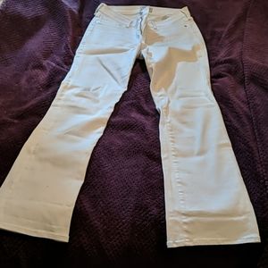 A+F Harper Skinny Boot White Jeans